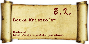 Botka Krisztofer névjegykártya